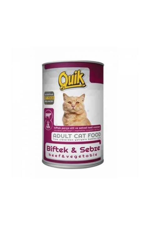 Quik Kedi Biftek-sebze Konserve 415 Gr X24 Adet