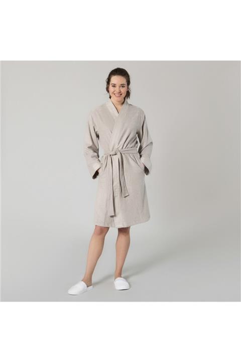 Chakra Benigna Unisex Bornoz Sis Grisi