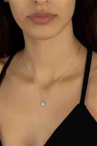 Kara Jewelry Gümüş Kolye Orijinal Swarovskı Taşlı Pırlanta Modeli Tektaş Bayan Kolye