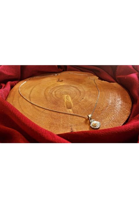 EsmaYüksel Tasarım 925 Ayar Gümüş Incili Istiridye Kolye