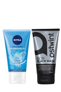 Nivea Yüz Temızleme Jeli Normal Ciltler 150ml ve Ostwint Soyulabilir Siyah Maske 150ml