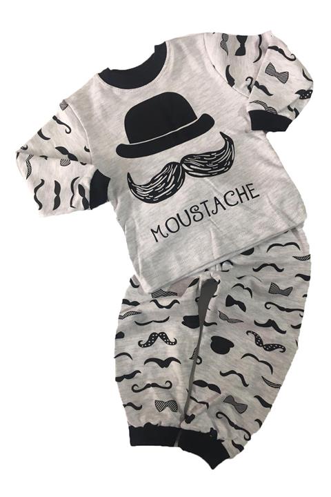 BEBECİBURADA Bıyıklı Takım Gri