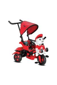 BabyHope Yupı 125 Yupi Panda Ebeveyn Kontrollü Tenteli Müzikli Tricycle Üç Teker Bisiklet - Kırmızı/Siyah