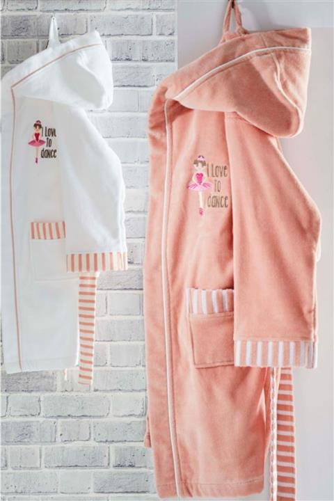 Ecocotton Balerin Kız Çocuk Bornozu Beyaz 7-8 Yaş