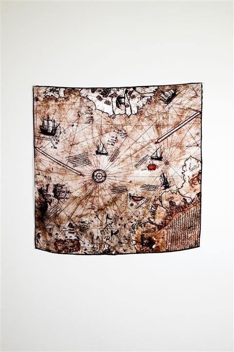 Denis Papin Piri Reis Desenli İpek Bandana Fular