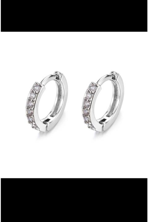 Arescollection Vip Kararmaz Zirkon Taşlı Halka Küpe