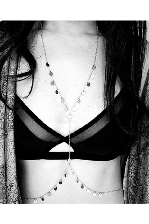Elvelv Kararmaz Pullu Vücut Zinciri Vücut Aksesuarı (gümüş Renk)