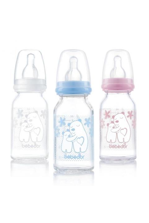 Bebedor Silikon Emzikli Isıya Dayanıklı Cam Biberon 125 Ml 0+ Ay