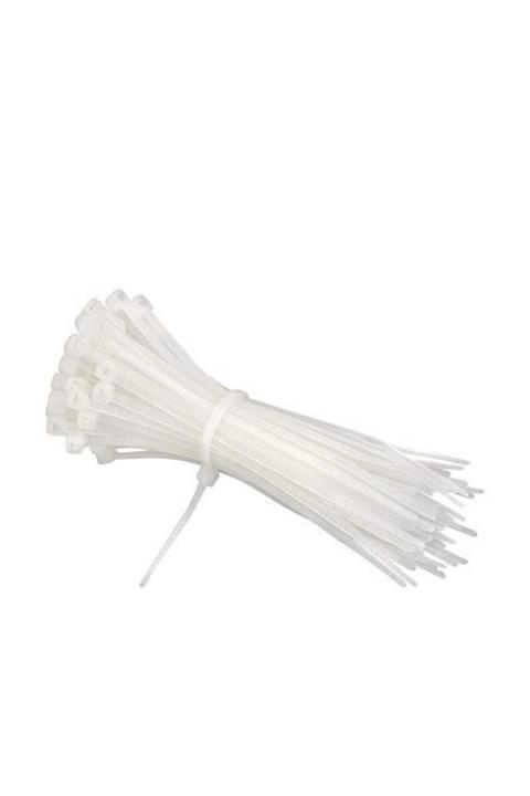 AKSUFEZ Plastik Beyaz Cırt Kelepçe 4.8 X 250 mm 100'lü Tnr-0261