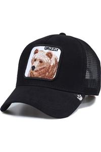 SYT Unisex Siyah Grizzly Hayvan Figürlü Animal Farm Şapka