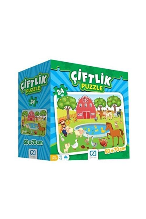 CA Games Sevimli Çiftlik Hayvanları Kutulu Yer Puzzle/yapboz 24'parça