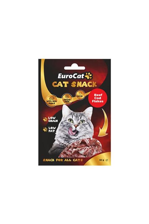 Eurocat Beef Cod Flakes Kedi Ödül 50 Gr