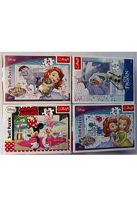 OYUNCAKSAHİLİ Trefl Frozen Sofia Minnie Mause Disney Puzzle 4 Paket Yapboz