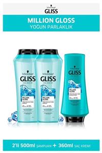 Gliss Million Gloss Şampuan 500 Ml X 2 Adet + Saç Kremi 360 Ml