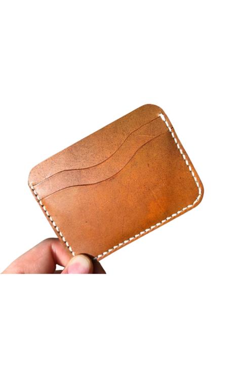 orange leather El Yapımı Gerçek Deri Kartlık