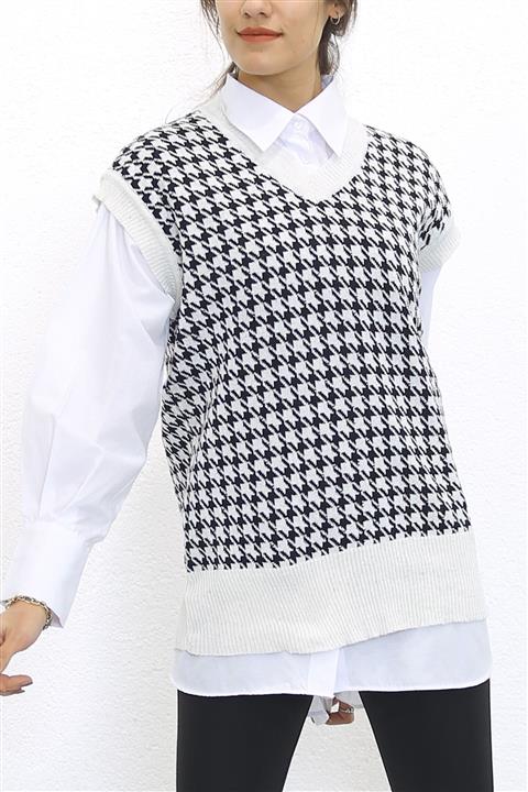 Lukas Kazayağı Süveter Beyaz