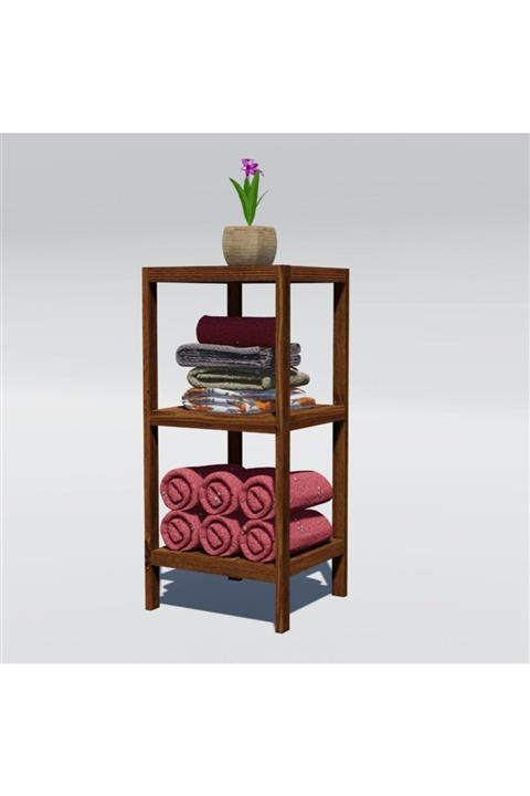 ÖZNİLL TASARIM ATÖLYESİ NİLLY MİNİ DARK - AHŞAP EL YAPIMI BANYO RAFI