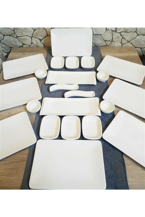 Bera Kahvaltı Takımı 8 Kişilik 22 Parça Mat Beyaz Siera