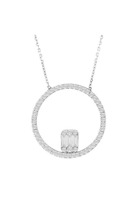 Barok Diamond Baget Halka Pırlanta Kolye