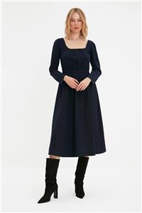 TRENDYOLMİLLA Lacivert Tall Kare Yaka Elbise TWOAW22EL0969