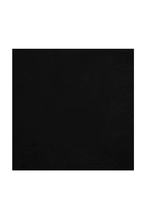 Story 33x33 Cm 2 Katlı 50'li Kenar Desenli Kare Siyah Renkli Kağıt Peçete