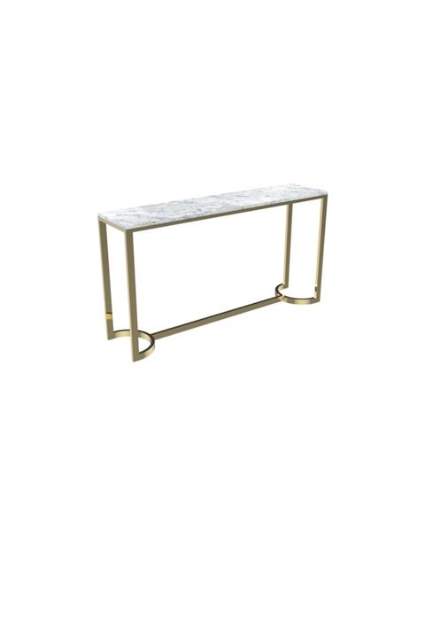 MAKSA Caelia 150cm Carrara White Parlak Pirinç Konsol