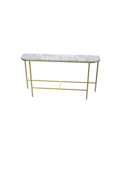 MAKSA Callisto 150cm Carrara White Parlak Paslanmaz Titanyum Gold Konsol