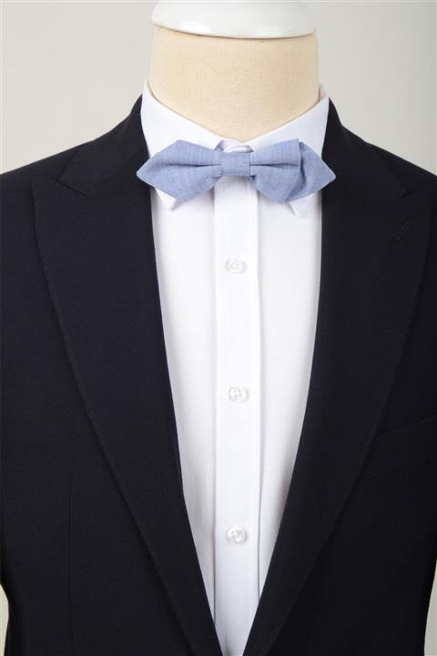 Luppo Club Fiyonk Desenli Pamuk Kumaştan Mavi Papyon