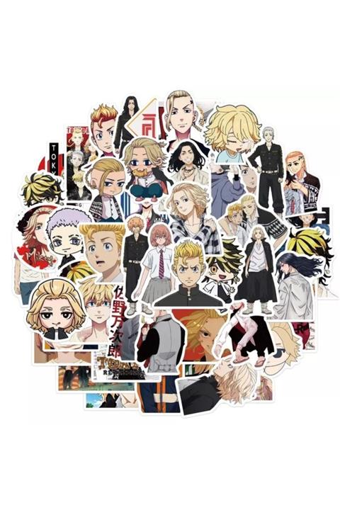 Köstebek Tokyo Revengers Anime Hanagaki Takemichi Ken Ryuguji Haori 50’li Sticker Seti