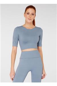 Jerf Naples Sürdürülebilir Üretim Sıkılaştırıcı Kısa Kol Crop Top Stone