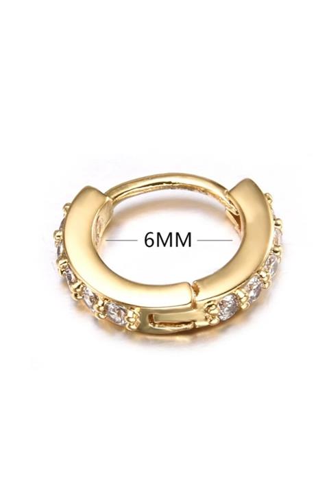 Bylin Takı Zirkon Taşlı Mini Halka Piercing 6 Mm