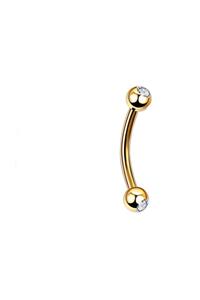 Cadının Dükkanı Cerrahi Çelik Taşlı Gold Rengi Kaş-rook Piercing (bar  6 Mm)