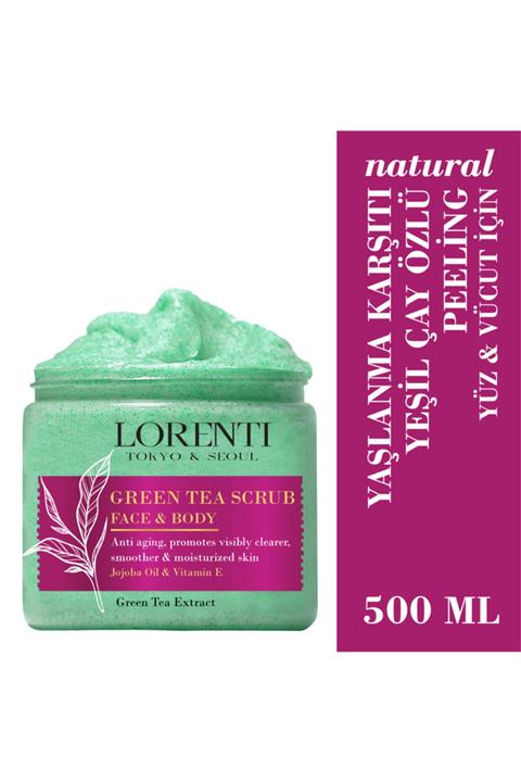 LORENTİ Yeşil Çay Özlü Yaşlanma Karşıtı Yüz Ve Vücut Peeling 500 Ml