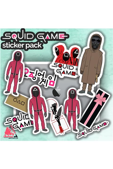 artpap Squid Game 11 Adet Laptop Telefon Sticker Set - Pack 3