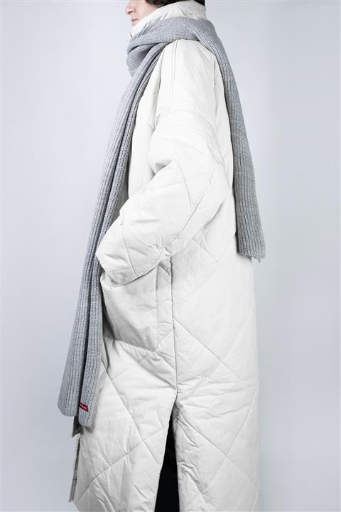 Michrame Atkı Yumuşak Örgü Gri Renkli