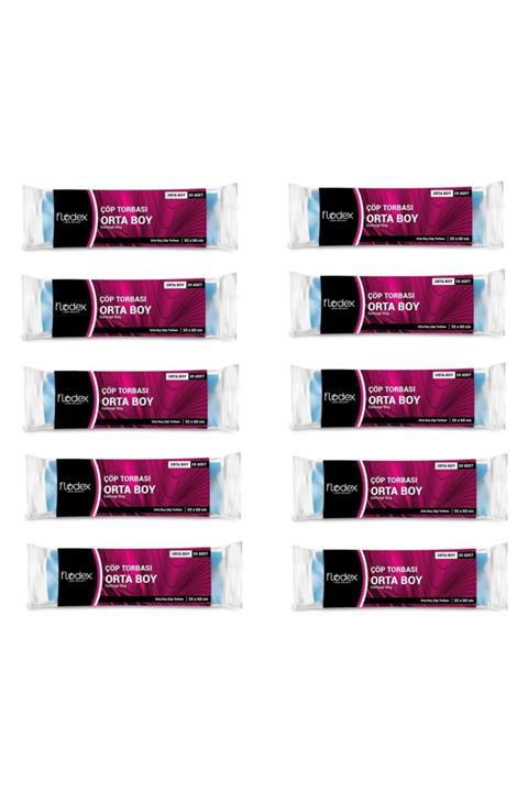 FLODEX Estra Güçlü Çöp Torbası Orta Boy 10 Paket