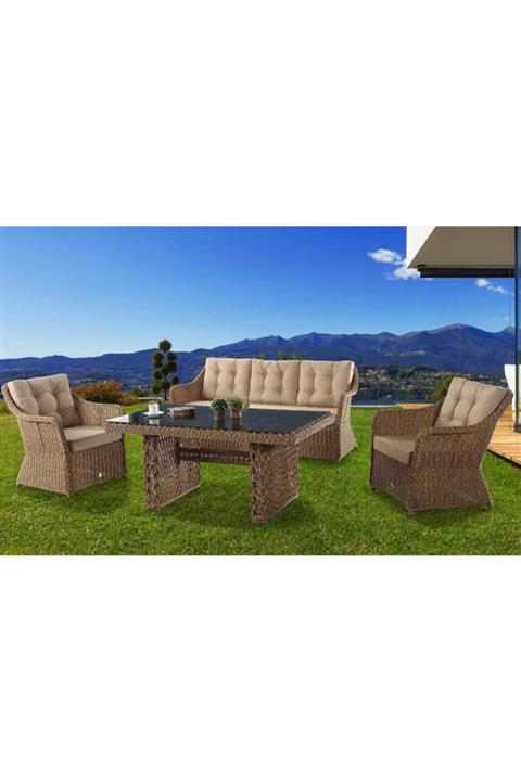 Bahçemo Flora 410 3 Lü Masalı Bahçe Mobilyası Takımı