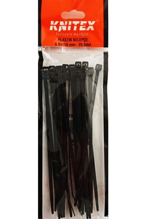 Knitex Plastik Kelepçe - 25 Adet - Siyah - 3.6x150mm