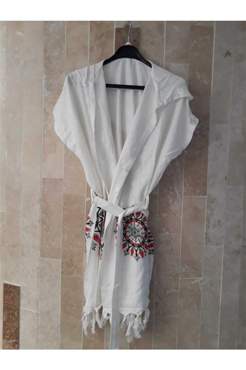 Peştemal Home Çiçek Desenli Peştemal Plaj Yeleği