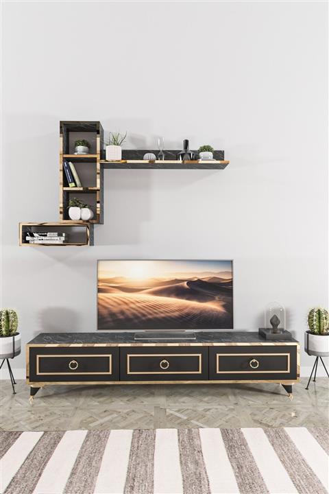 Another Siyah Mermer Kardelen Tv Ünitesi