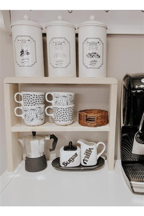 Woodec co Ahşap Banyo / Mutfak Rafı Çok Amaçlı Raf