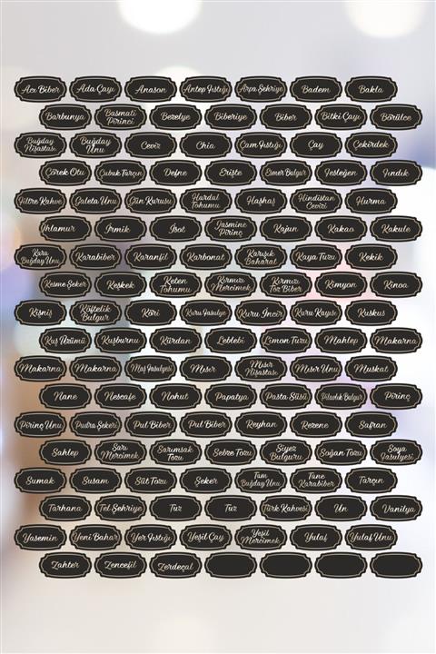 nioblade 111 Parça Baharat Etiketi Suya Dayanıklı