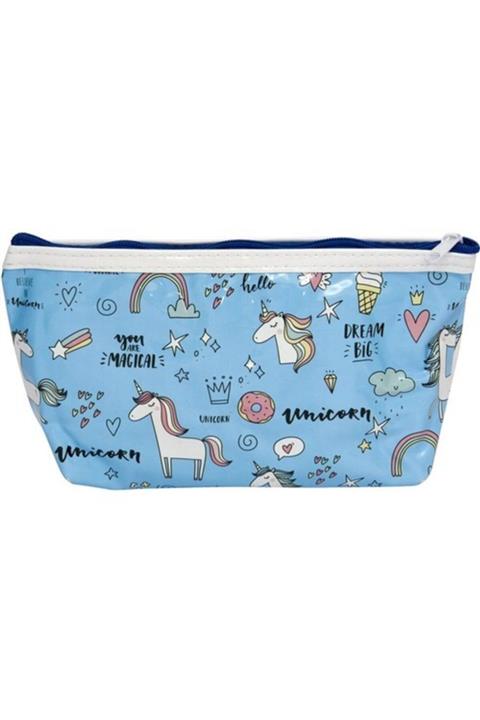 Lionesse Unicorn Mavi Makyaj Çantası