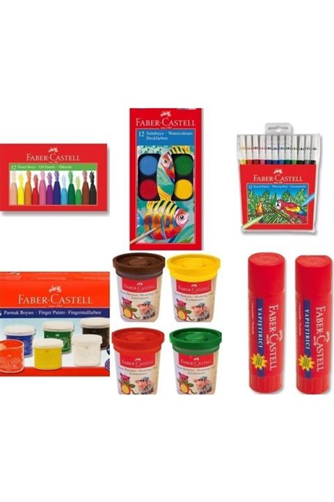 Faber Castell Pastel Kuru Sulu Parmak Boyası Kırtasiye Seti
