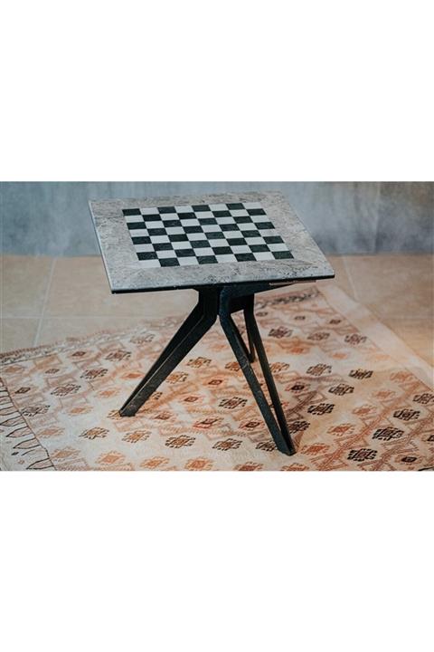 MACart Designo Macart Elsa - Satranç Desenli Mermer Sehpa - Ct-023