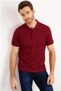 İgs Erkek Bordo Modern Fit Polo Yaka T-shirt