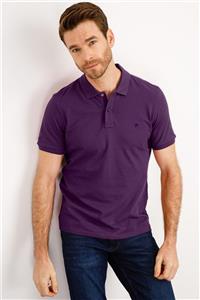 İgs Erkek Mor Modern Fit Polo Yaka T-shirt