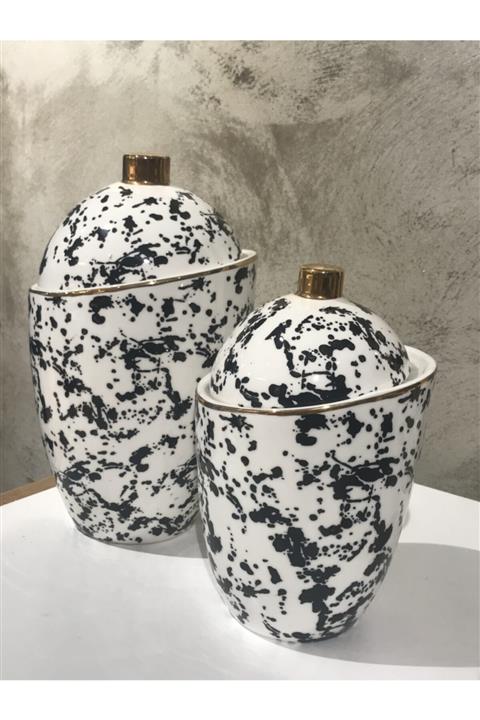 LAMEDORE Dalmatien Eğri Kapaklı Vazo 2'li