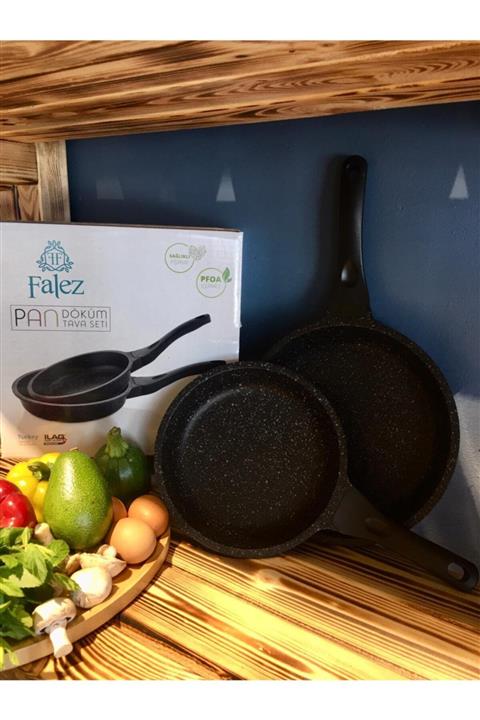 FALEZ Pan 2 Li Granit Döküm Tava Seti