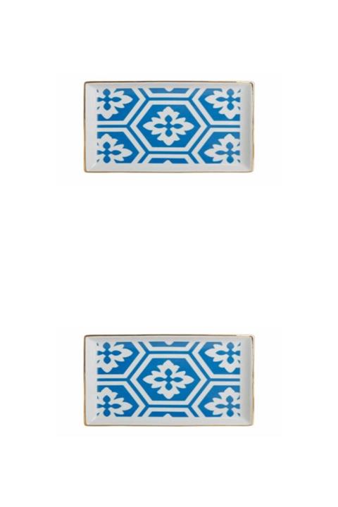 Porland Morocco Desen Mavi Kahvaltı Tabağı 18cm 2'li